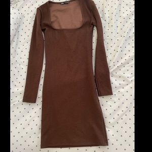Small Zara Brown dress with sweetheart neck line